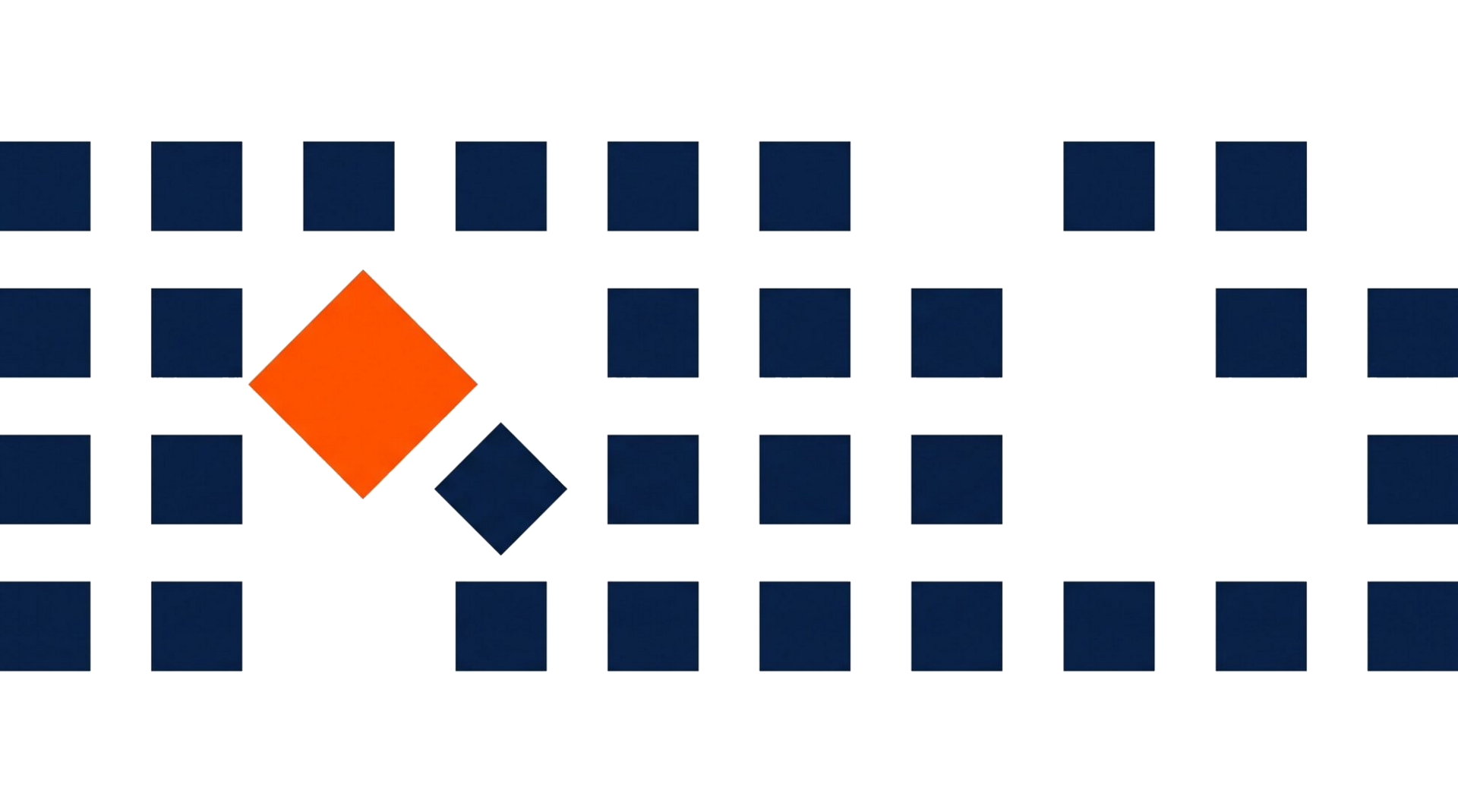 A grid of navy squares with one orange diamond turned among them — ABC Networks' mark for standing out from the pack.
